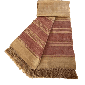 Eri Stole Light Brown with Maroon stripe