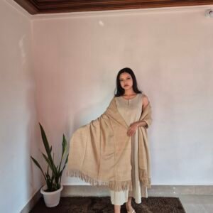 Eri Shawl in Light Brown (plain) Color