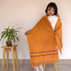 Eri stole orange with yellow and red design