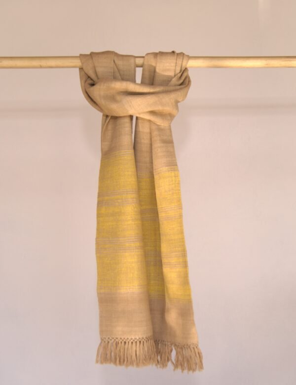 Eri Muffler light brown With  Yellow Stripe - Image 2
