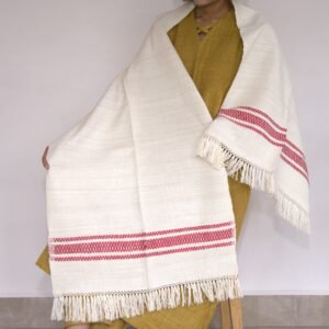 Eri Stole White red Border design stole