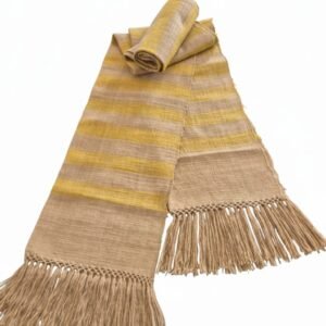 Eri Muffler light brown With Full Yellow Stripe