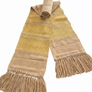 Eri Muffler light brown With Yellow Stripe