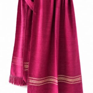 Eri silk stole-Maroon with golden border deisgn