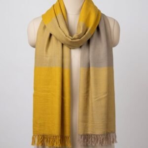 Eri silk Muffler -brown and yellow