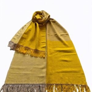 Eri silk stole -Lightbrown and yellow
