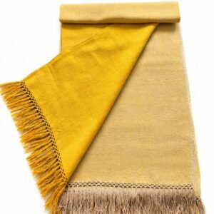 Eri silk Muffler -brown and yellow