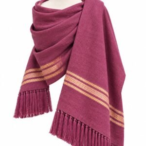Eri silk stole maroon with golden border
